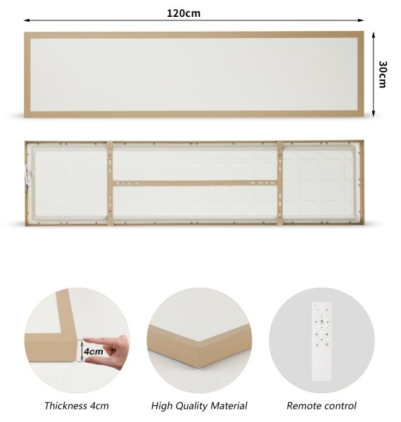 Brilagi-LED Aplica LED de baie dimabilă FRAME SMART LED/50W/230V 120x30 IP44 + telecomandă