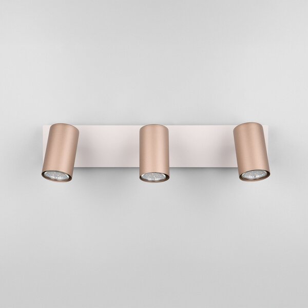 Trio Lighting Spot de plafon Marley maro/gri deschis 48 x 9 cm 3 becuri din metal, reglabil, Maro / Rugină, Camera de zi / sufragerie, Metal, Modern, Plafon cu flacără multiplă