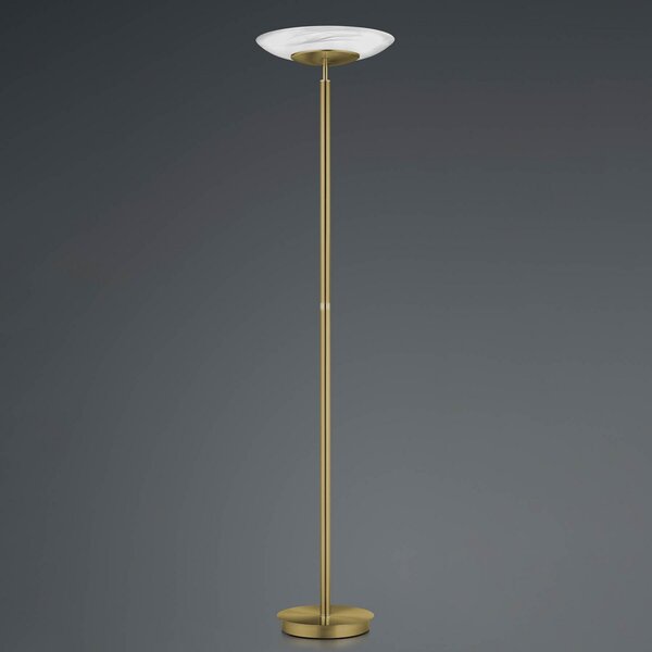 HELL Lampadar LED Findus, 1 bec, alamă antic, reglabil, Bronz / Alamă Veche, Camera de zi / sufragerie, Metal, Modern