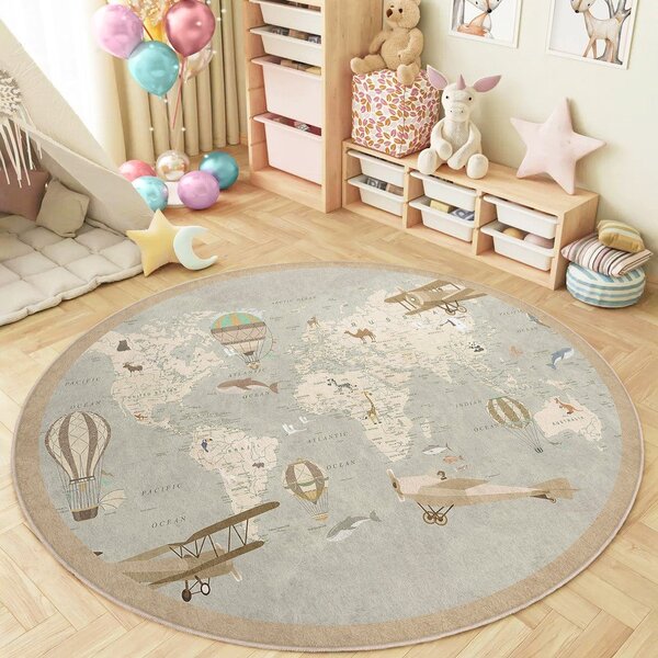 Covor de joacă pentru copii lavabil ø100 cm Vintage World – Mila Home
