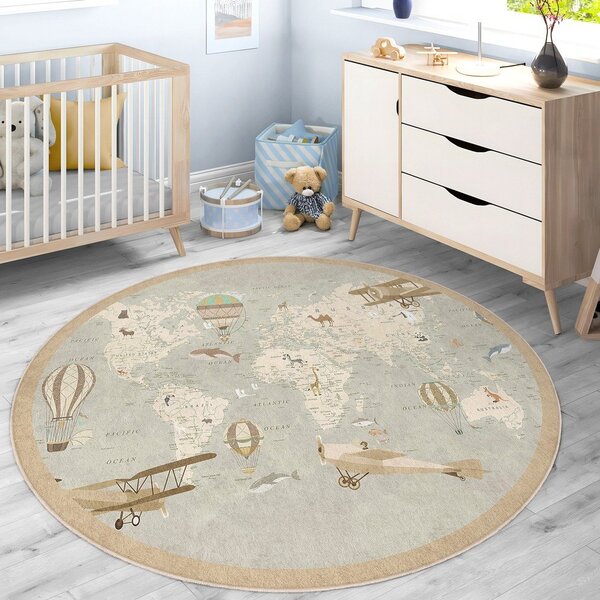 Covor de joacă pentru copii lavabil ø100 cm Vintage World – Mila Home