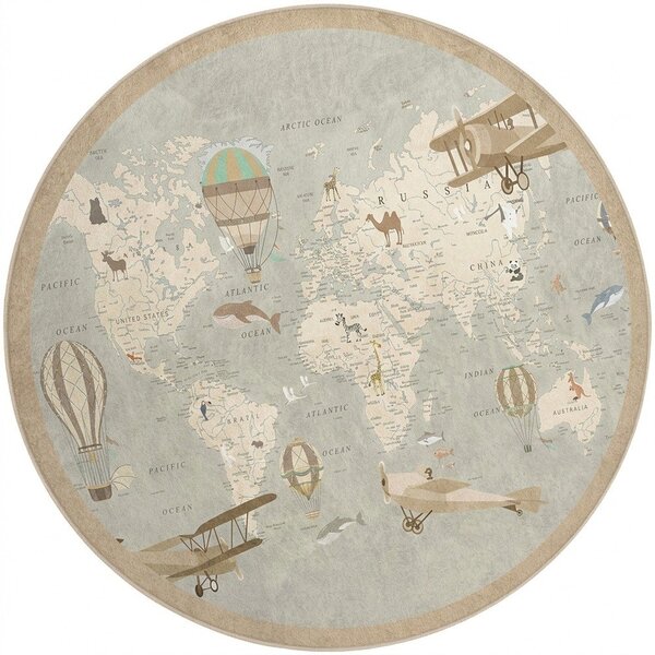 Covor de joacă pentru copii lavabil ø100 cm Vintage World – Mila Home