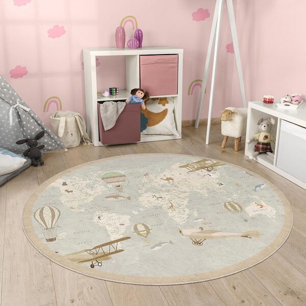 Covor de joacă pentru copii lavabil ø100 cm Vintage World – Mila Home