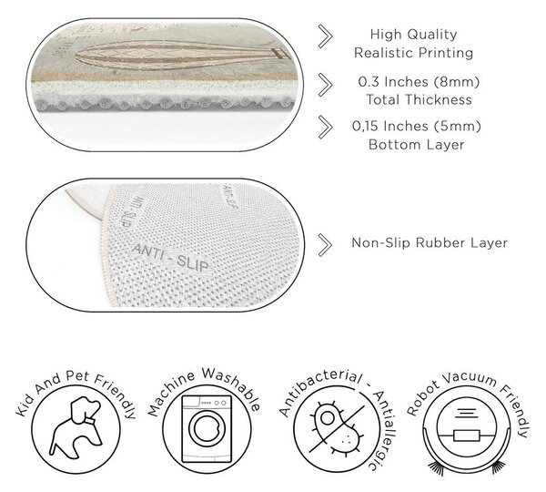 Covor de joacă pentru copii lavabil ø100 cm Vintage World – Mila Home