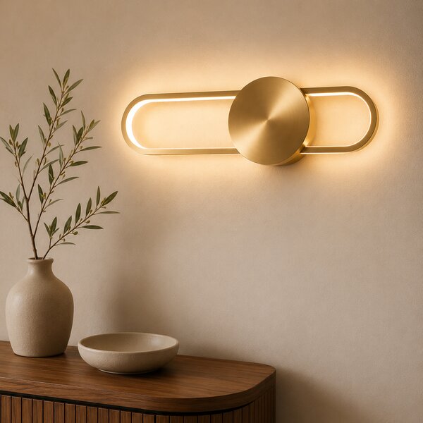 Aplica LED Erste Zenith 24W Auriu IP20 Design Modern Corp Iluminat Interior cu Temperatura Reglabila 3CCT Metal Acrilic pentru Living si Hol