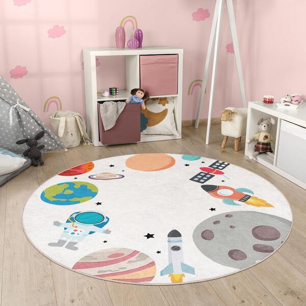 Covor de joacă pentru copii lavabil ø150 cm Space Trip – Mila Home