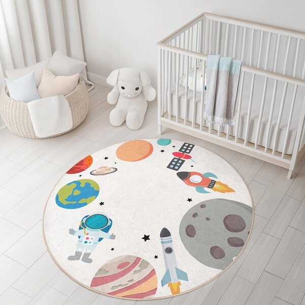 Covor de joacă pentru copii lavabil ø150 cm Space Trip – Mila Home