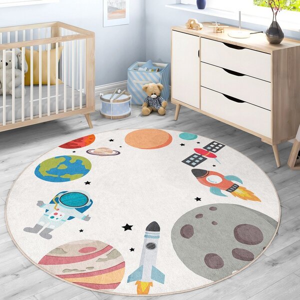 Covor de joacă pentru copii lavabil ø150 cm Space Trip – Mila Home