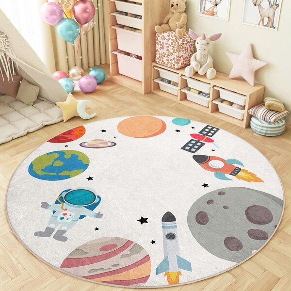 Covor de joacă pentru copii lavabil ø150 cm Space Trip – Mila Home