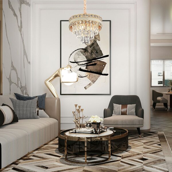 Lampă suspendată Cristal G047-CP 40CM GOLD
