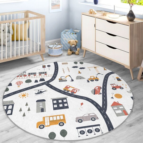 Covor de joacă pentru copii lavabil ø120 cm World Around Me – Mila Home