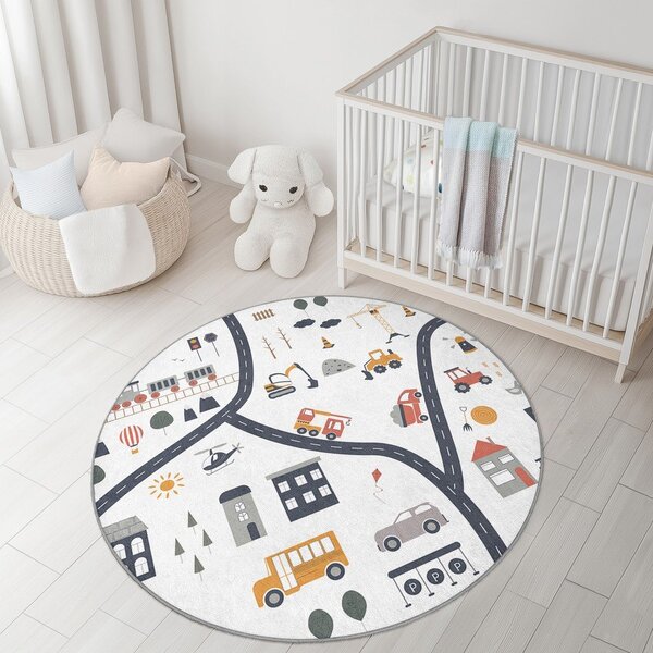 Covor de joacă pentru copii lavabil ø120 cm World Around Me – Mila Home