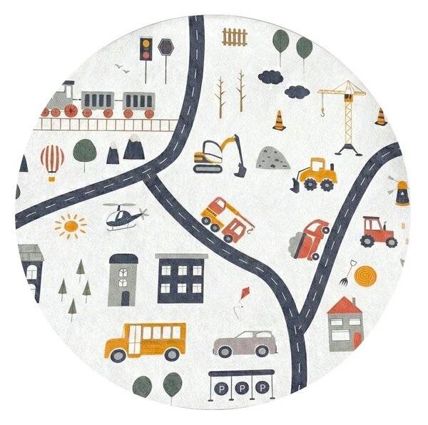 Covor de joacă pentru copii lavabil ø120 cm World Around Me – Mila Home