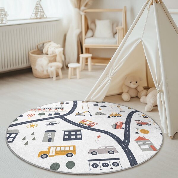 Covor de joacă pentru copii lavabil ø120 cm World Around Me – Mila Home