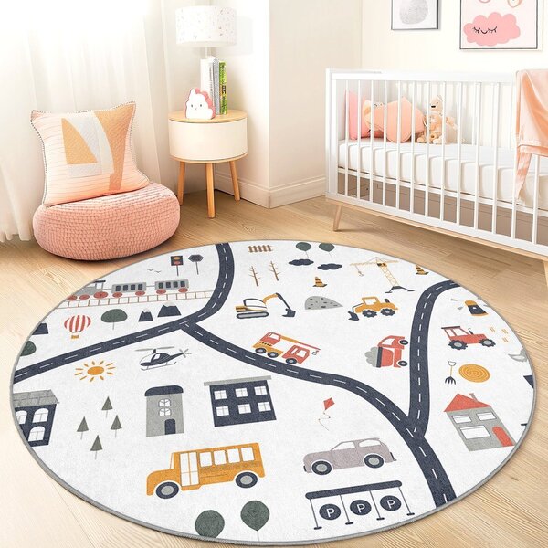 Covor de joacă pentru copii lavabil ø120 cm World Around Me – Mila Home
