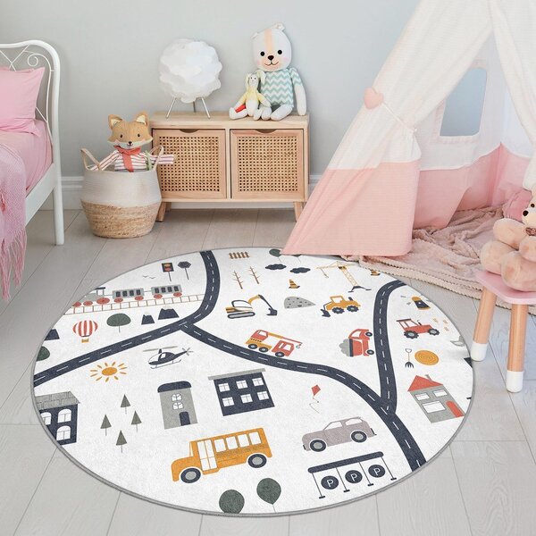 Covor de joacă pentru copii lavabil ø120 cm World Around Me – Mila Home