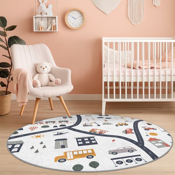 Covor de joacă pentru copii lavabil ø120 cm World Around Me – Mila Home