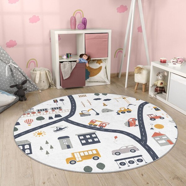 Covor de joacă pentru copii lavabil ø120 cm World Around Me – Mila Home