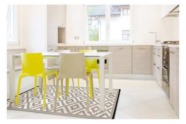 Covor reversibil potrivit și pentru exterior Green Decore Nirvana, 120 x 180 cm, alb - bej