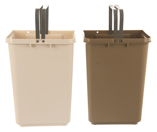 Coș de gunoi alb/bej de reciclat 2x20 l din plastic Duo Dust – Orion