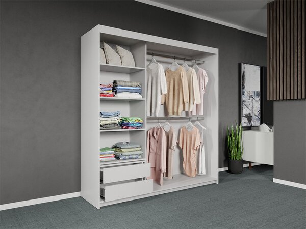 Dressing / Dulap dormitor Alb 184 - Glass
