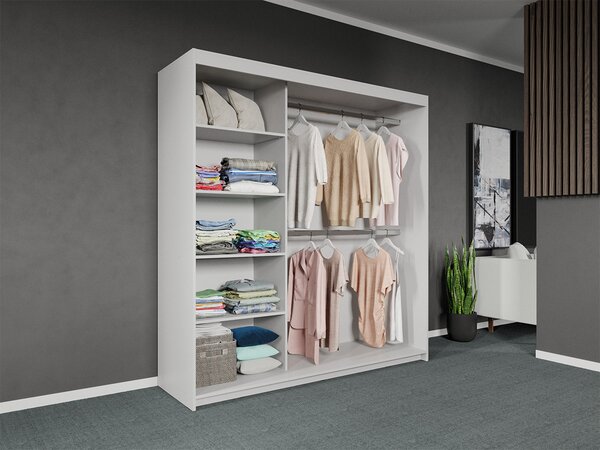 Dressing / Dulap dormitor Alb 184 - Glass