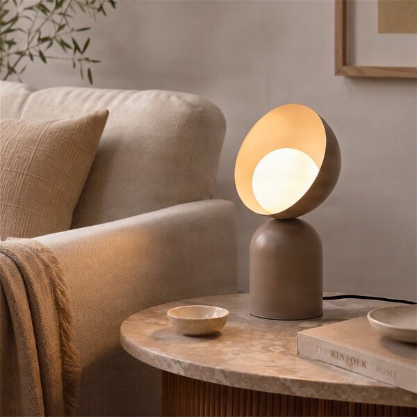 EMIBIG LIGHTING Lampa de masă Boto LN1, bej, oțel/sticlă, înălțime 31 cm, G9, Bej, Camera de zi / sufragerie, Metal, Modern