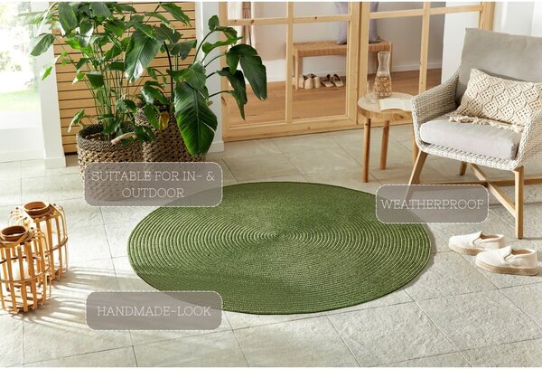 Covor verde rotund de exterior ø 150 cm - NORTHRUGS