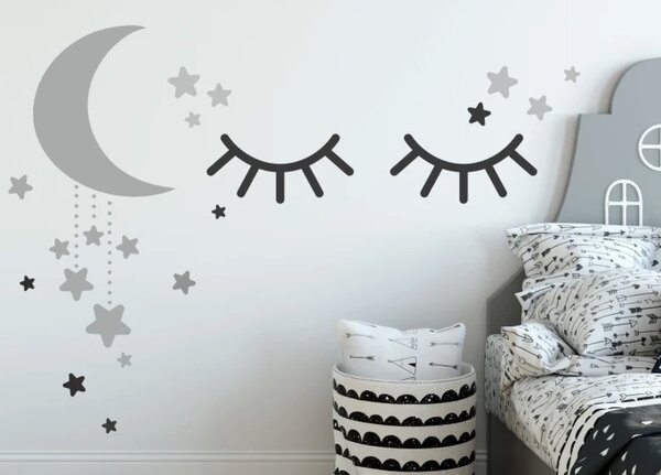 Autocolant de perete gri-negru Sleep 100 x 200 cm