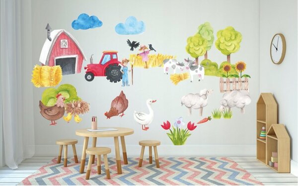 Autocolant decorativ de perete pentru copii Fermă 120 x 240 cm