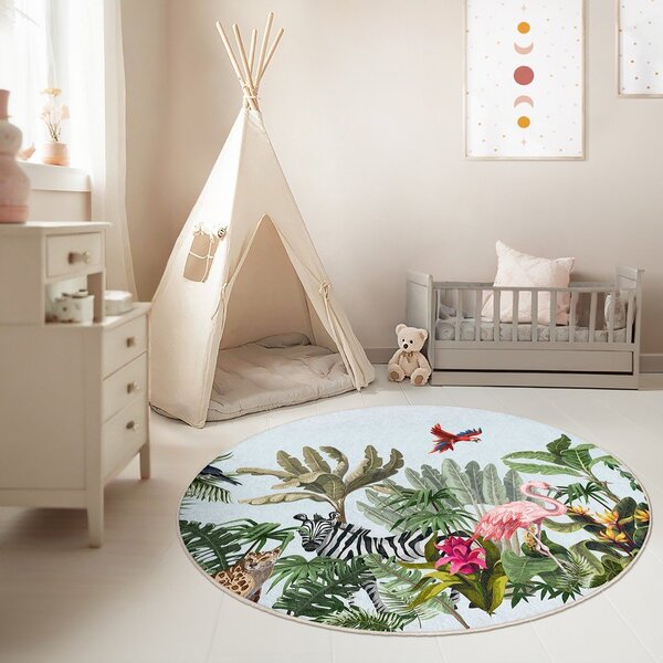 Covor pentru copii lavabil ø150 cm Jungle – Mila Home