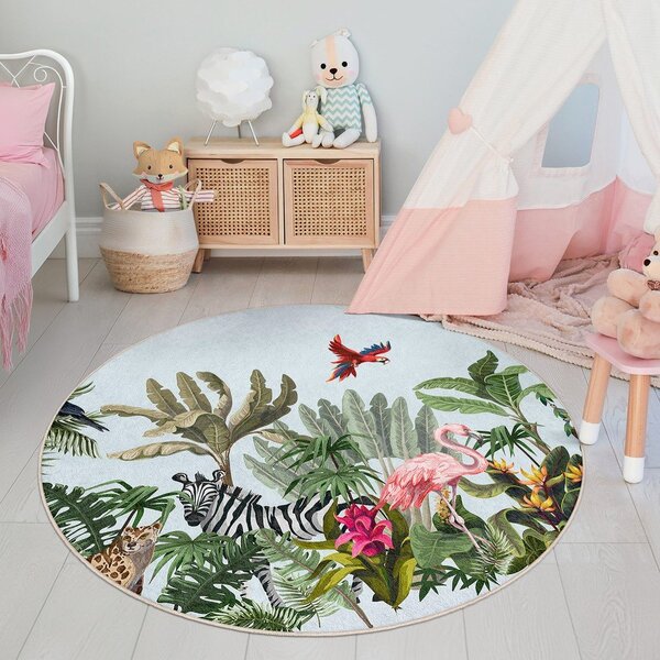 Covor pentru copii lavabil ø150 cm Jungle – Mila Home