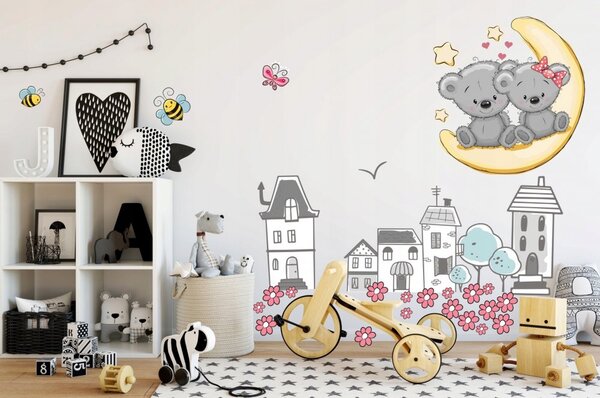 Autocolant decorativ pentru o camera copiilor - peisaj de basm 60 x 120 cm 80 x 160 cm