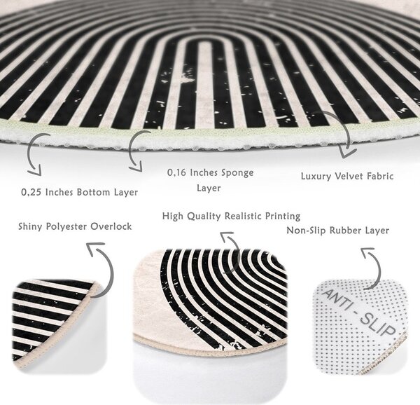 Covor rotund portocaliu-crem lavabil adecvat și pentru aspiratoare robot ø 100 cm Comfort – Mila Home