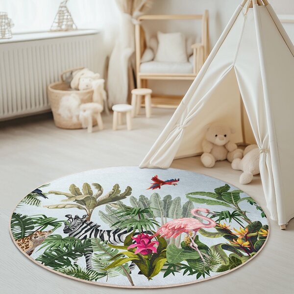 Covor pentru copii lavabil ø150 cm Jungle – Mila Home
