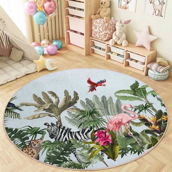 Covor pentru copii lavabil ø150 cm Jungle – Mila Home