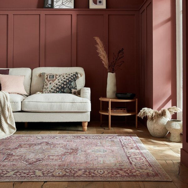 Covor roșu deschis lavabil din amestec de fibre reciclate 120x170 cm Windsor – Flair Rugs