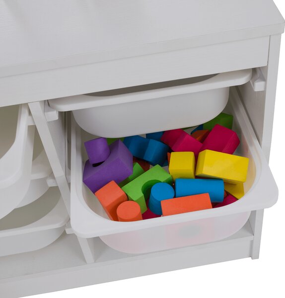 KONDELA Organizator cu cutii de depozitare, alb, TRIMAL