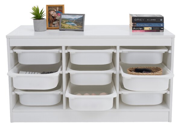 KONDELA Organizator cu cutii de depozitare, alb, TRIMAL