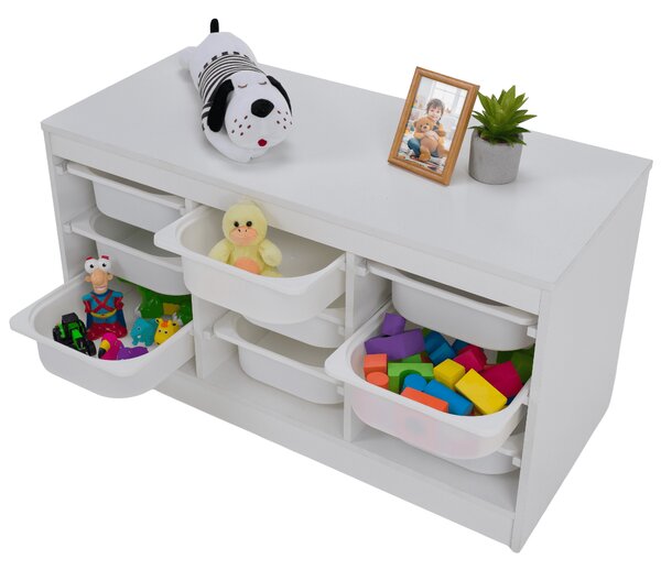KONDELA Organizator cu cutii de depozitare, alb, TRIMAL
