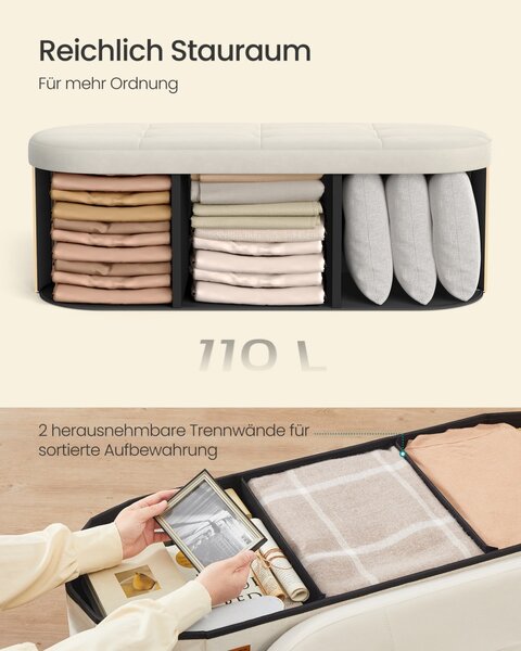 Cufar depozitare Songmics Alb 110x38x38 cm