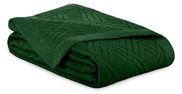 Cuvertură verde-închis matlasată din microfibră 170x210 cm Ophelia – Restilo