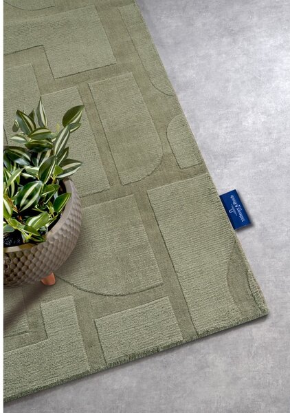 Covor tip traversă verde țesut manual din lână 80x250 cm Alexis – Villeroy&Boch