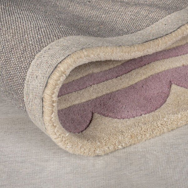 Covor mov/în culoare naturală țesut manual din lână 120x170 cm Lois Scallop – Flair Rugs