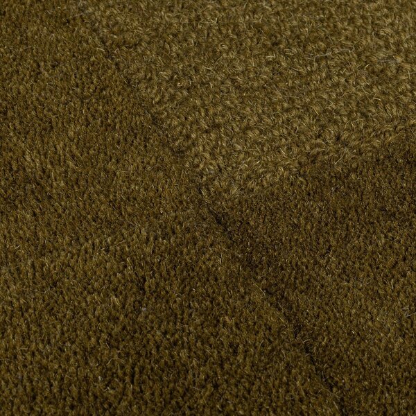 Covor kaki țesut manual din lână 120x170 cm Checkerboard – Flair Rugs