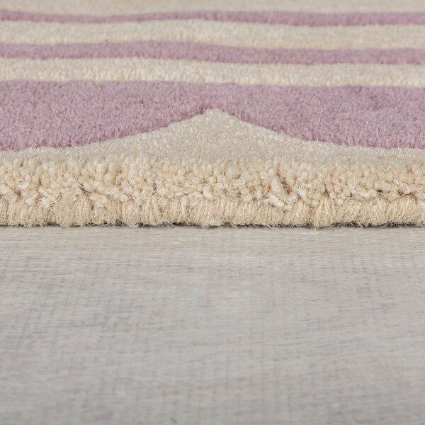 Covor mov/în culoare naturală țesut manual din lână 120x170 cm Lois Scallop – Flair Rugs