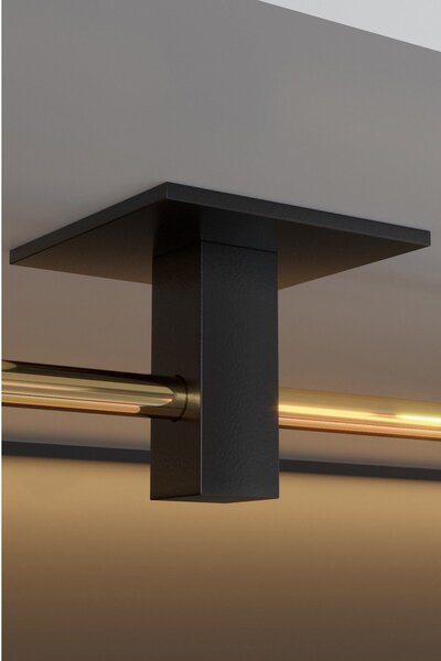 Suport hartie igienica 498HFT1118, negru/auriu, metal, 8x5x16 cm