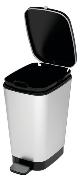 Coș de gunoi argintiu cu pedală din plastic 25 l Chic Bin – KIS