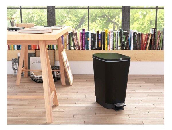 Coș de gunoi negru mat cu pedală din plastic 25 l Chic Bin – KIS