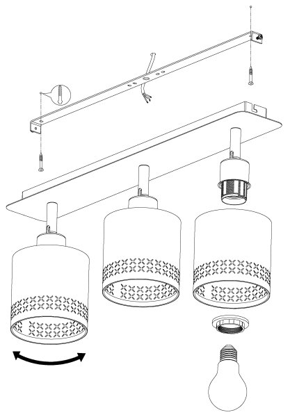 Eglo 99278 - Lampă spot ESTEPERRA 3xE27/28W/230V